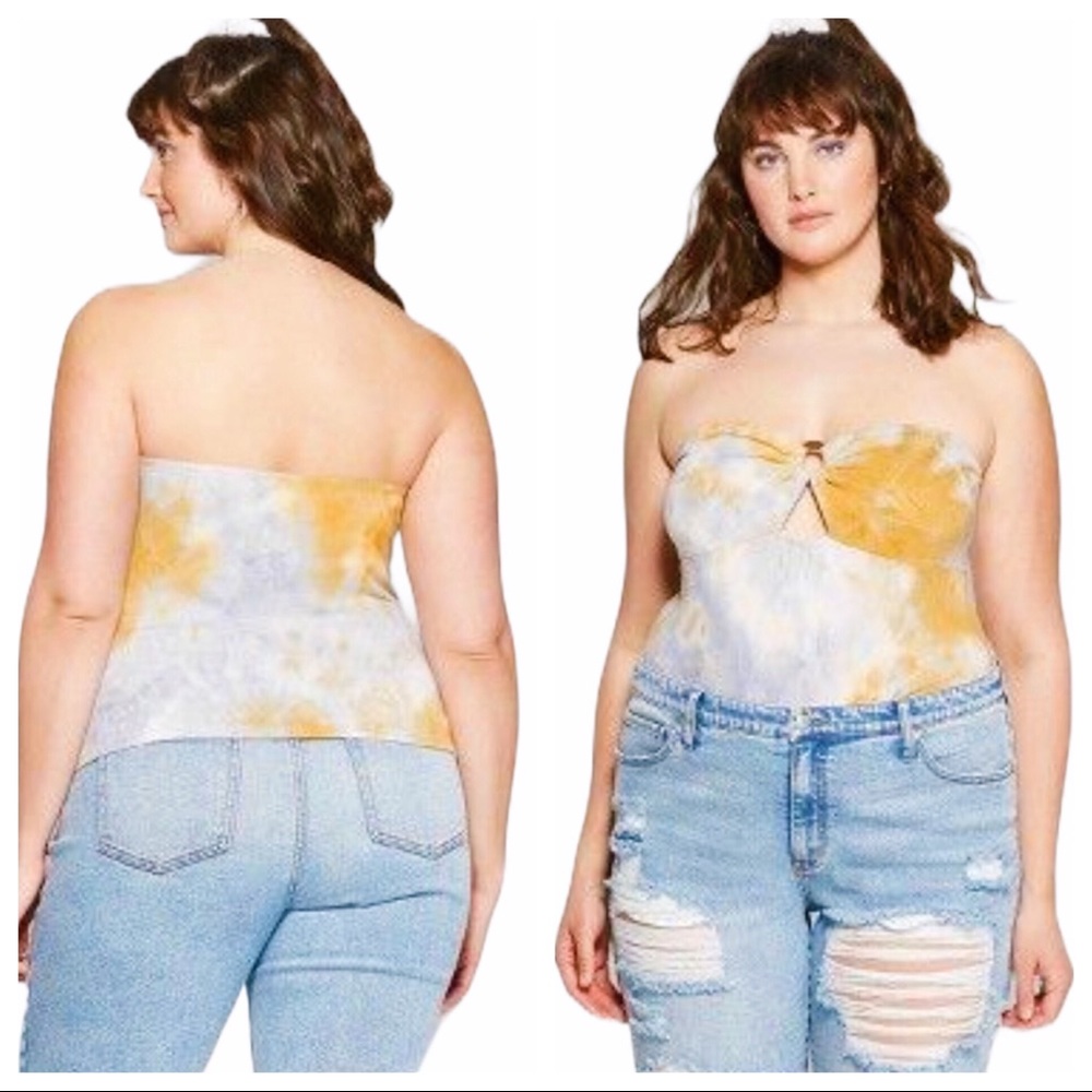Wild Fable Tie Dye Terry Tube Top With Hardware